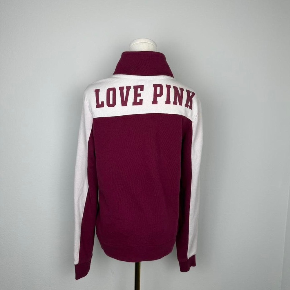 Victoria's Secret PINK burgundy quarter zip sweatshirt - Picture 4 of 4